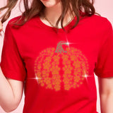 Paw Pumpkin Rhinestone Halloween T-Shirt