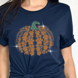 Paw Pumpkin Rhinestone Halloween T-Shirt