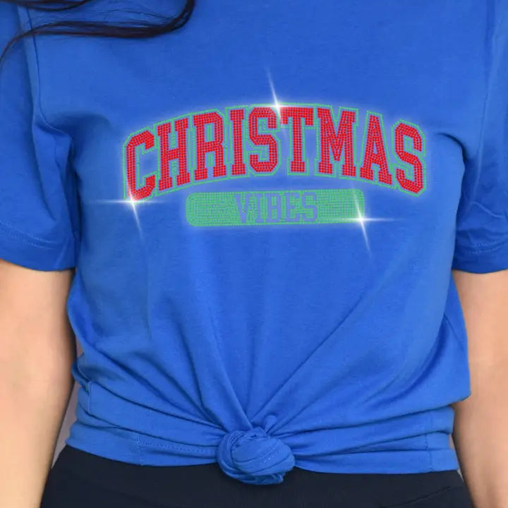 Christmas Vibes Rhinestone Christmas T-Shirt