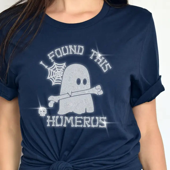 I Found This Humerus Rhinestone Halloween T-Shirt