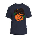 Black Cat and Pumpkin T-Shirt