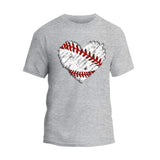 Baseball Distress Heart T-Shirt