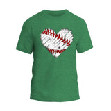 Baseball Distress Heart T-Shirt