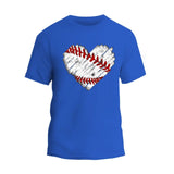 Baseball Distress Heart T-Shirt