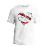 Baseball Distress Heart T-Shirt