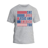 She Loves Jesus And America Too T-Shirt