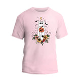 Floral Ghost cat Halloween T-Shirt