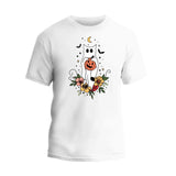 Floral Ghost cat Halloween T-Shirt