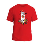 Floral Ghost cat Halloween T-Shirt