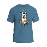 Floral Ghost cat Halloween T-Shirt