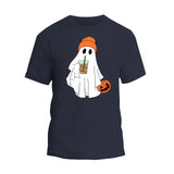 Cute Ghost Drinking Coffee Shirt