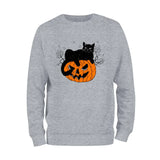 Halloween Pumpkin and Black Cat Sweatshirt