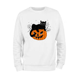 Halloween Pumpkin and Black Cat Sweatshirt