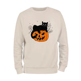 Halloween Pumpkin and Black Cat Sweatshirt