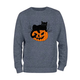 Halloween Pumpkin and Black Cat Sweatshirt