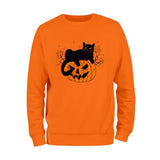 Halloween Pumpkin and Black Cat Sweatshirt