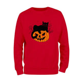 Halloween Pumpkin and Black Cat Sweatshirt