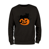 Halloween Pumpkin and Black Cat Sweatshirt