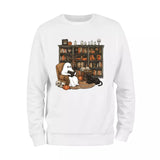 Retro Ghost Reading Books Sweatshirt