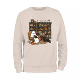 Retro Ghost Reading Books Sweatshirt