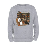 Retro Ghost Reading Books Sweatshirt