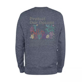 Protect Our Oceans Words on Back Sweatshirt