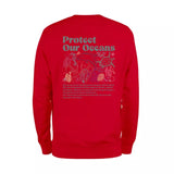 Protect Our Oceans Words on Back Sweatshirt