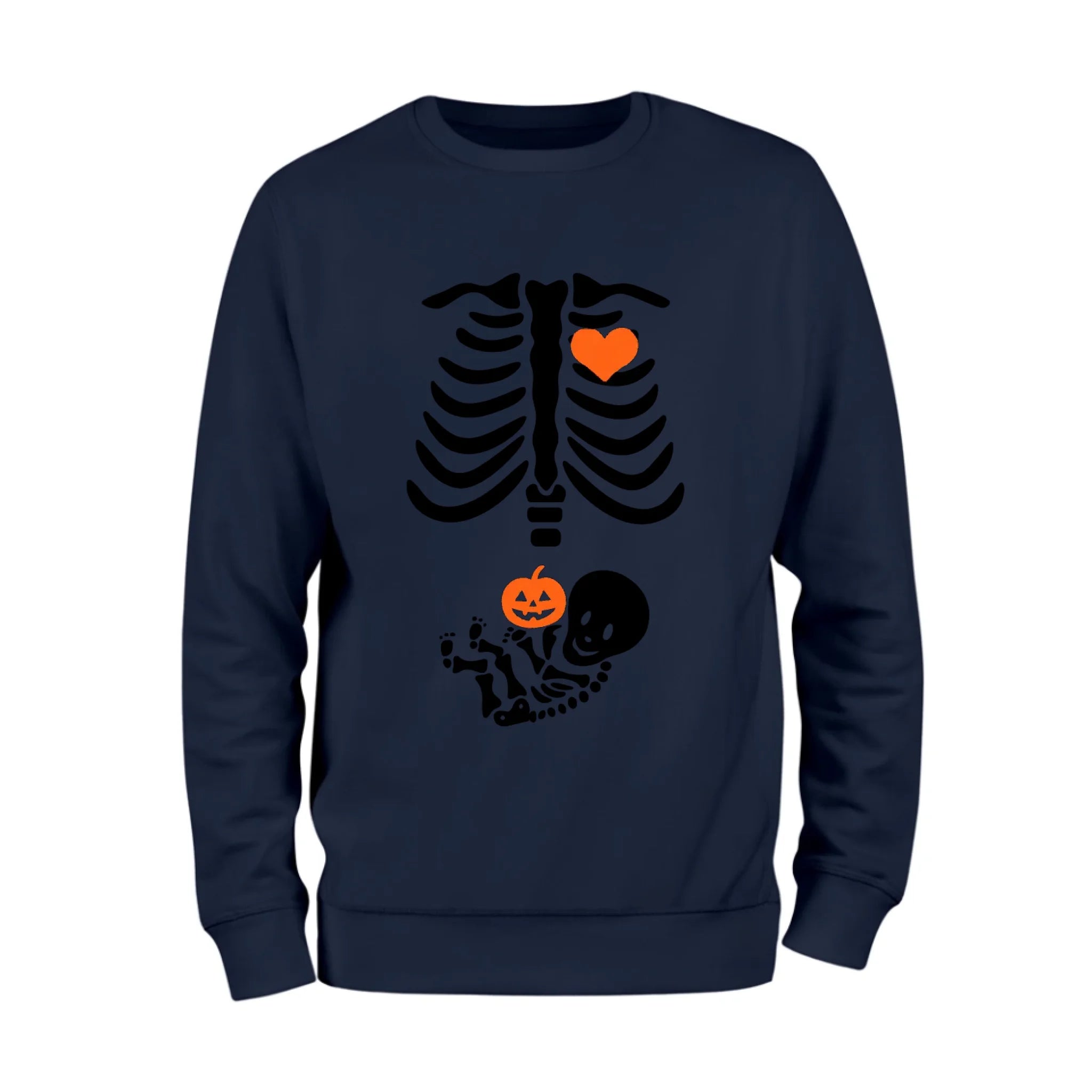Baby Skeleton and Pumpkin Crewneck Sweatshirt