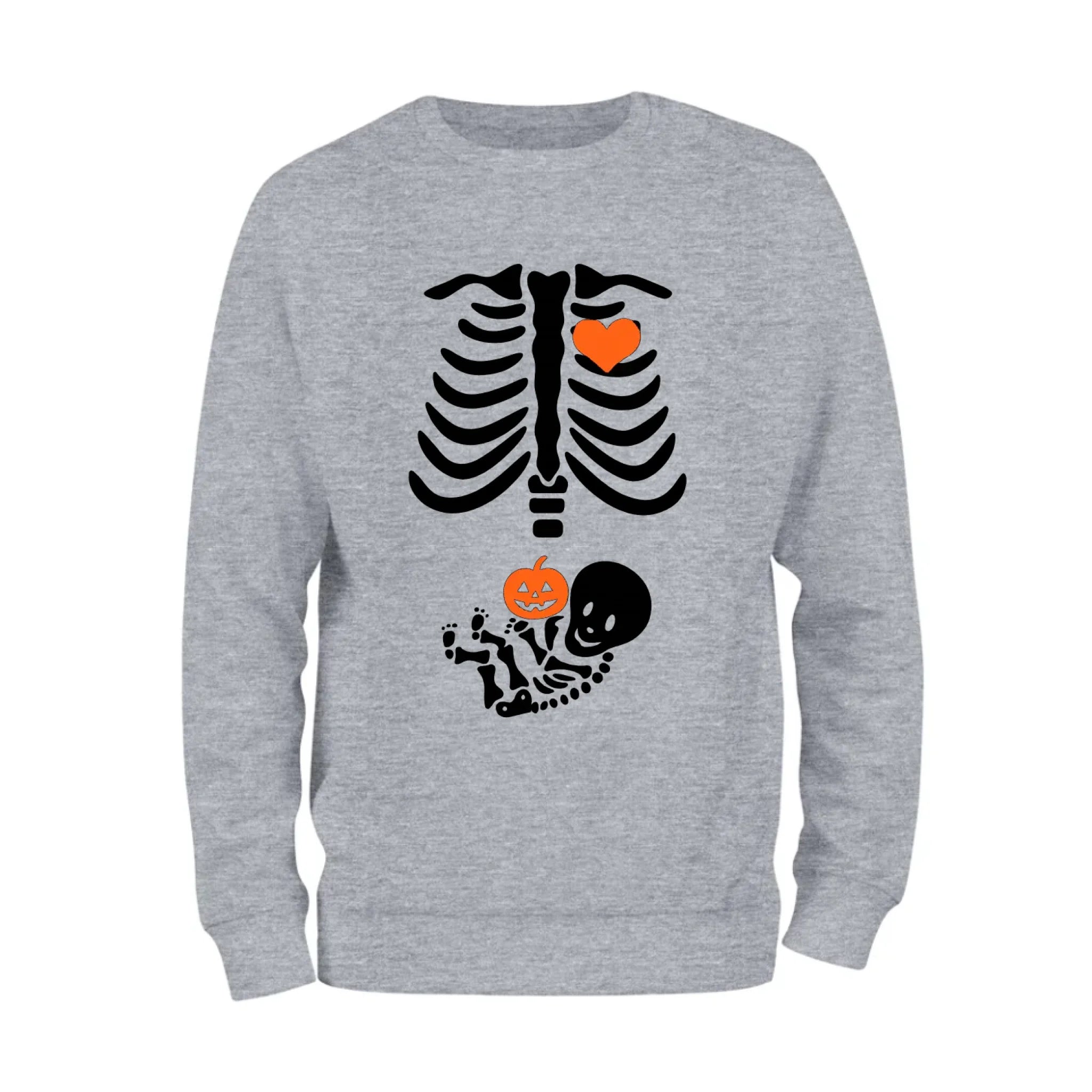 Baby Skeleton and Pumpkin Crewneck Sweatshirt