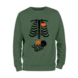 Baby Skeleton and Pumpkin Crewneck Sweatshirt