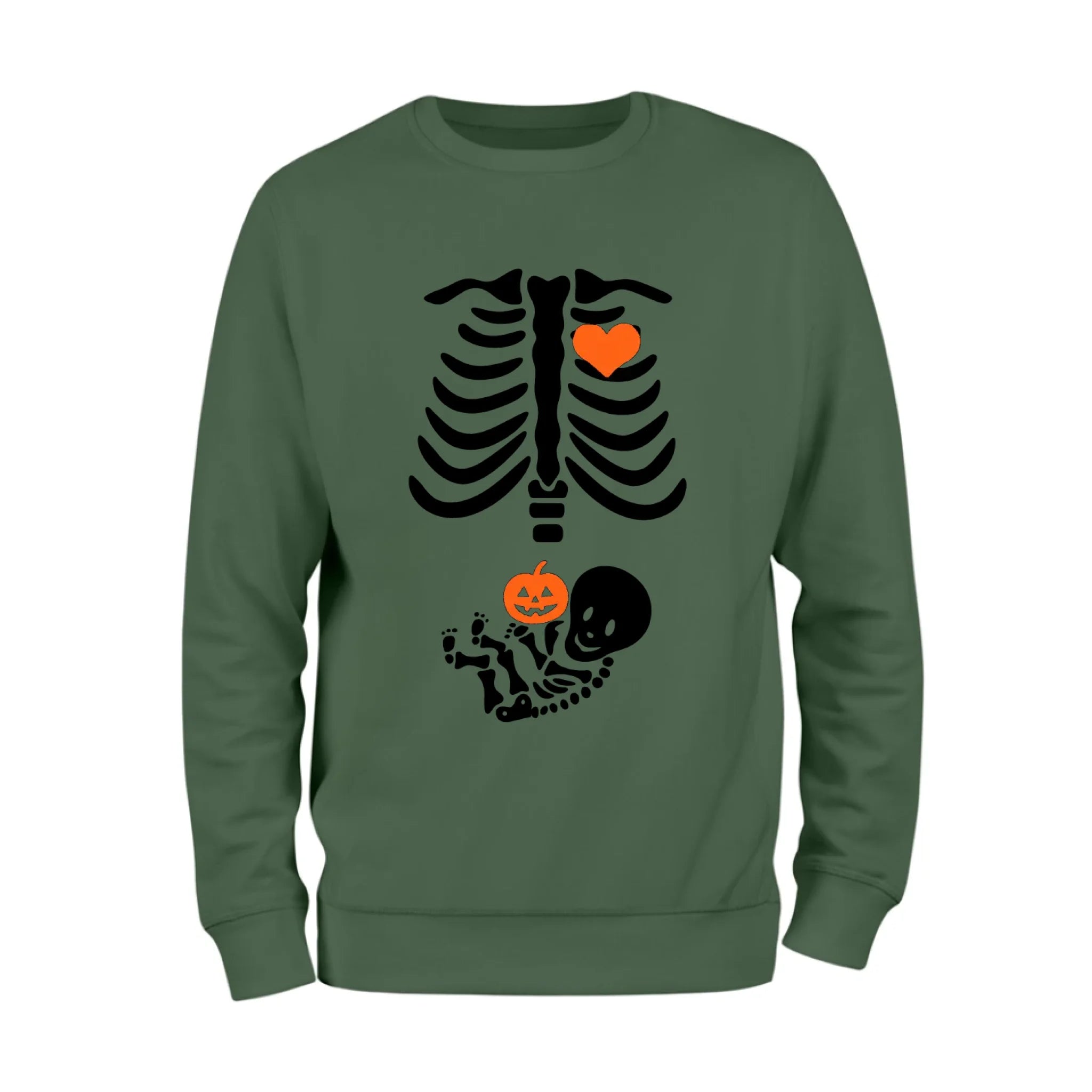 Baby Skeleton and Pumpkin Crewneck Sweatshirt
