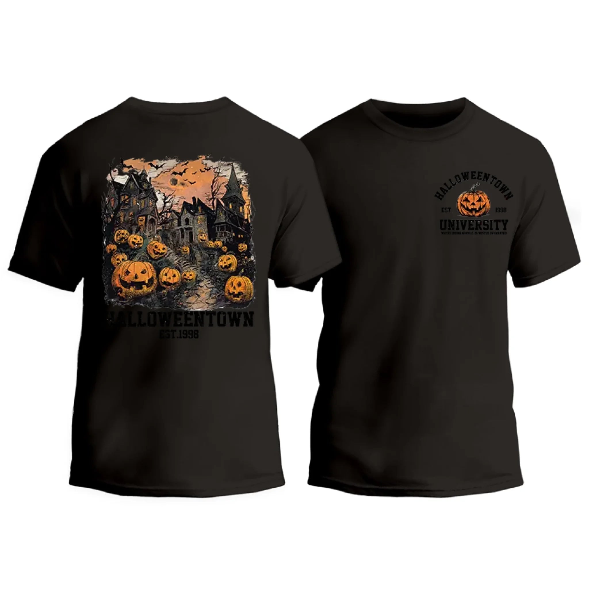Halloweentown Est. 1998 Front and Back Crewneck T-Shirt