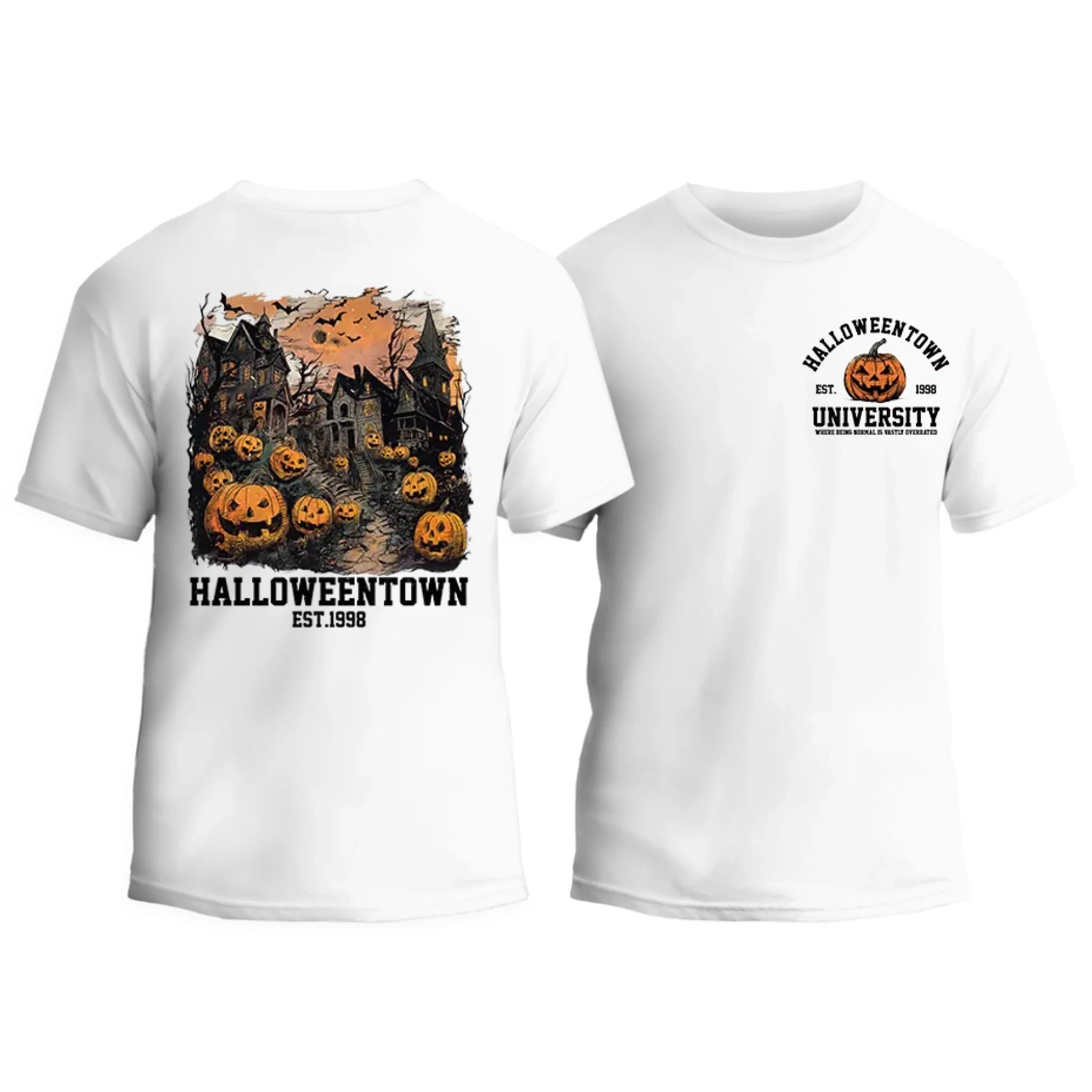 Halloweentown Est. 1998 Front and Back Crewneck T-Shirt
