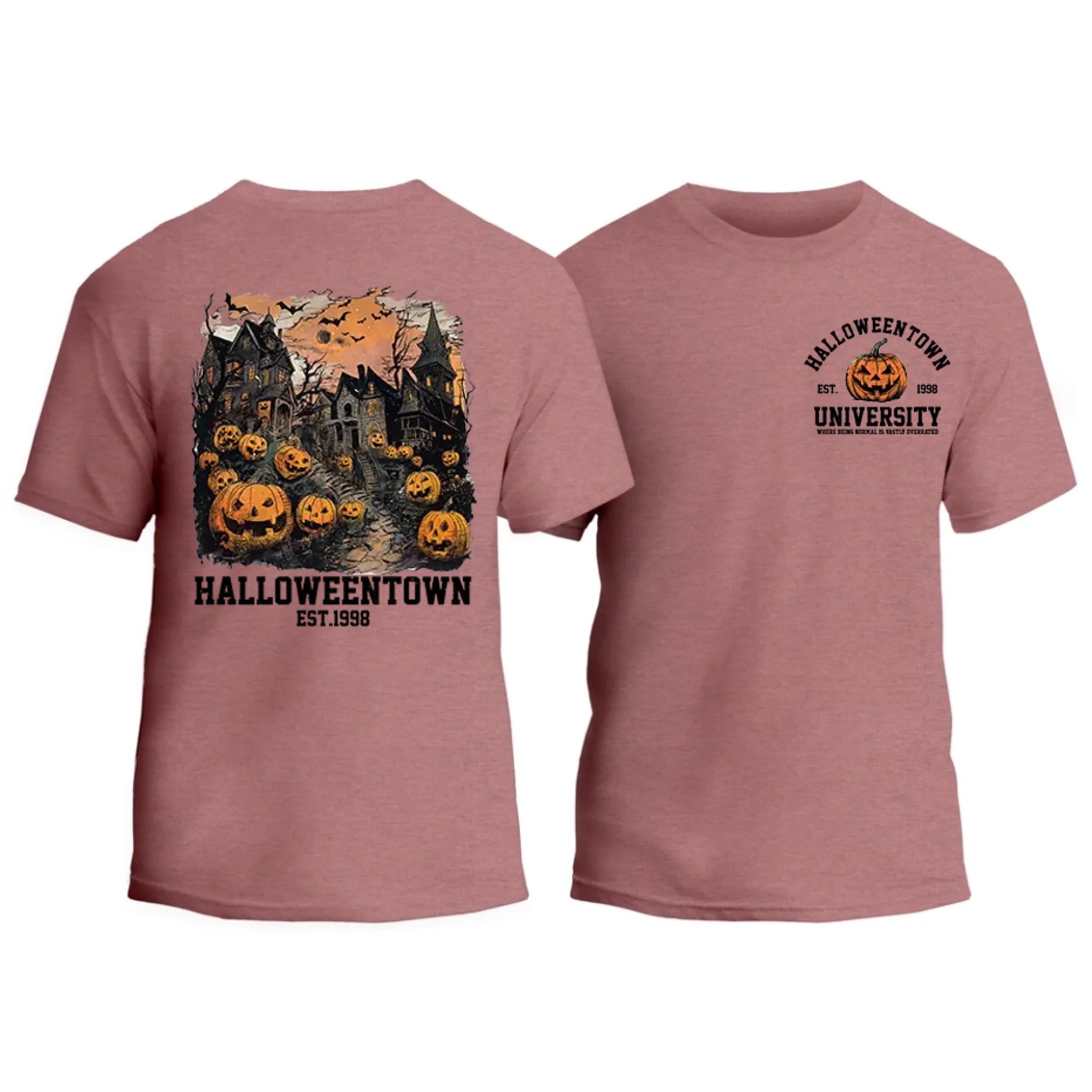 Halloweentown Est. 1998 Front and Back Crewneck T-Shirt