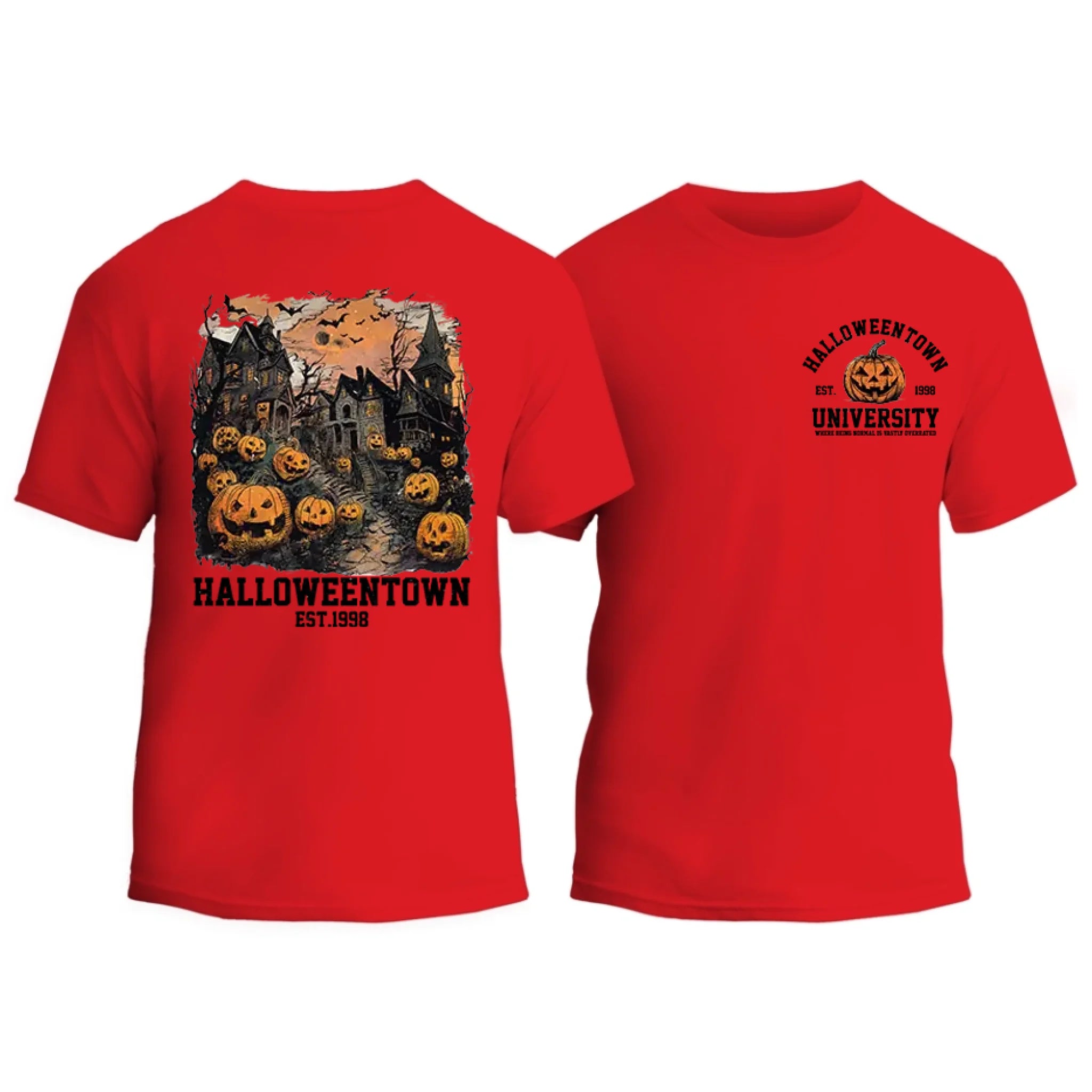 Halloweentown Est. 1998 Front and Back Crewneck T-Shirt