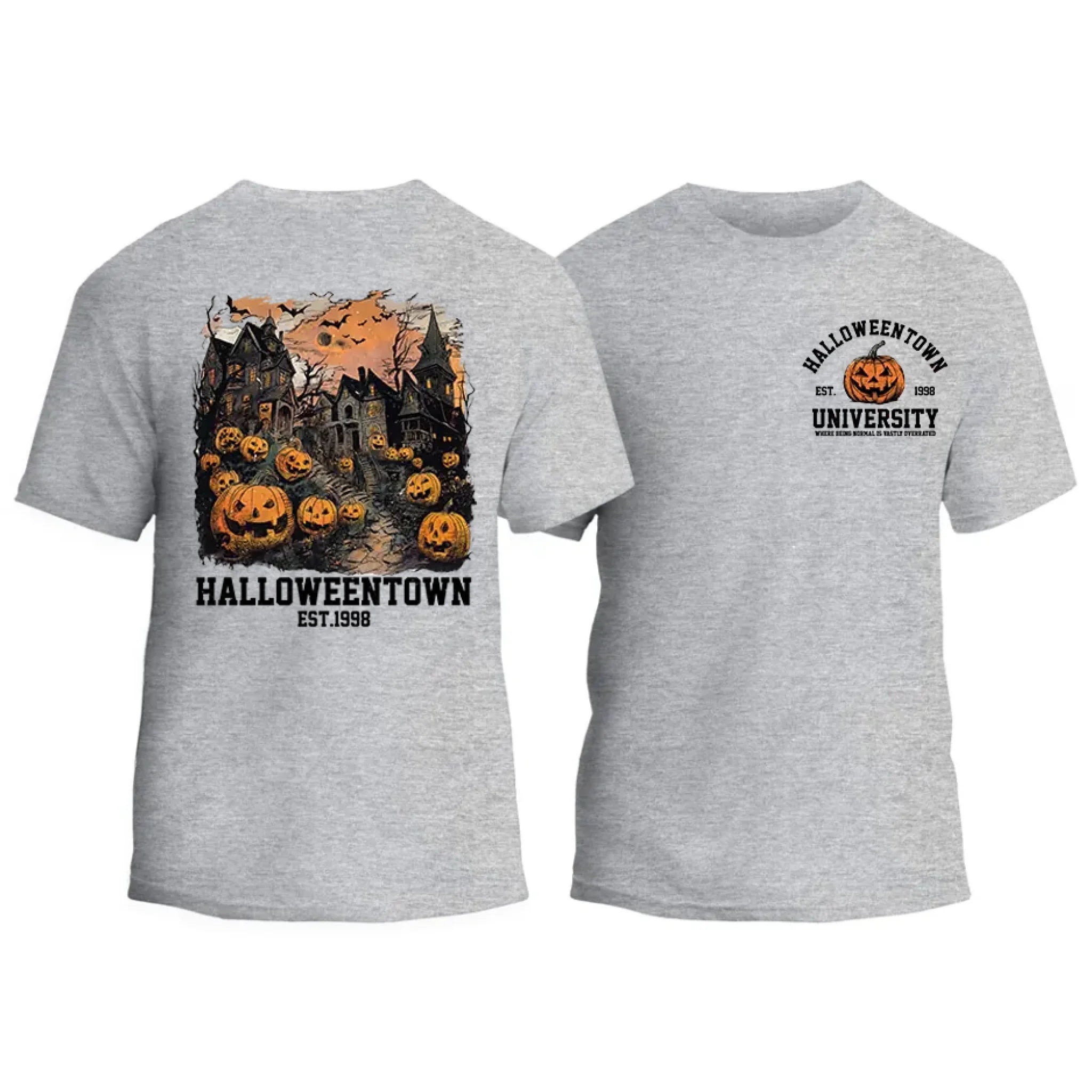 Halloweentown Est. 1998 Front and Back Crewneck T-Shirt