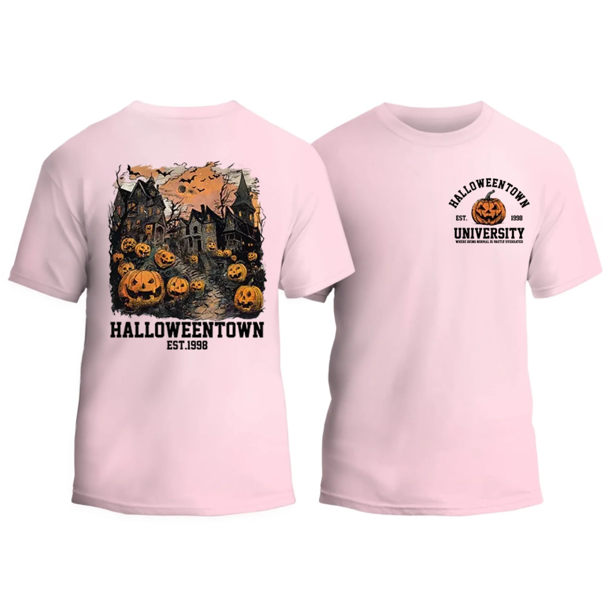 Halloweentown Est. 1998 Front and Back Crewneck T-Shirt