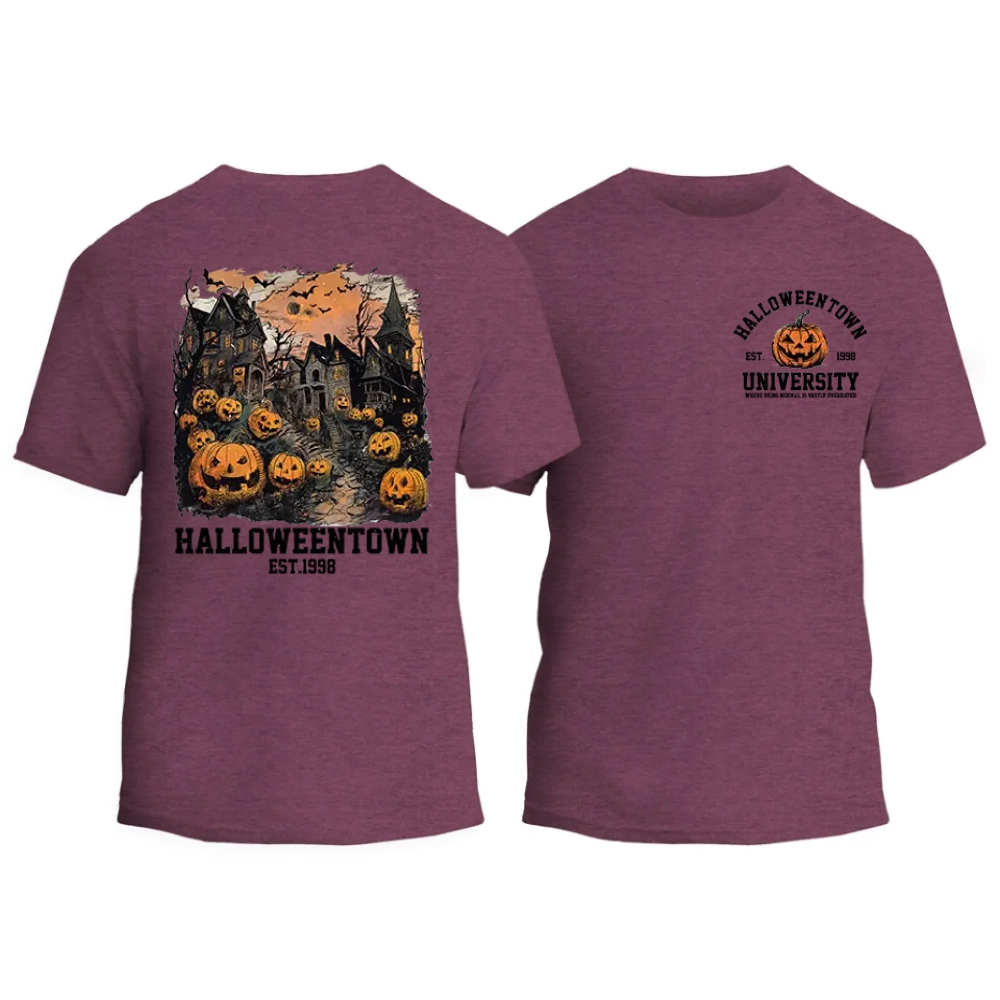 Halloweentown Est. 1998 Front and Back Crewneck T-Shirt