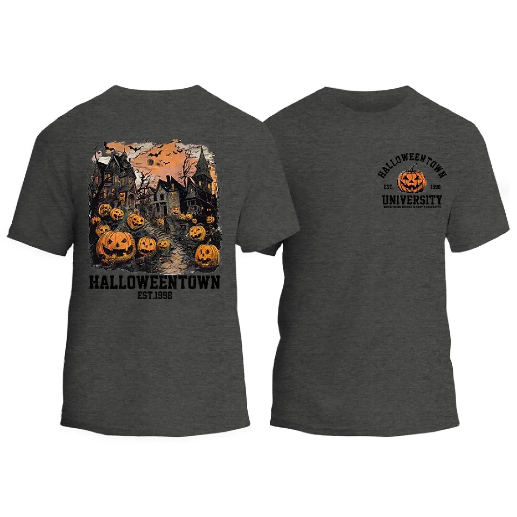 Halloweentown Est. 1998 Front and Back Crewneck T-Shirt