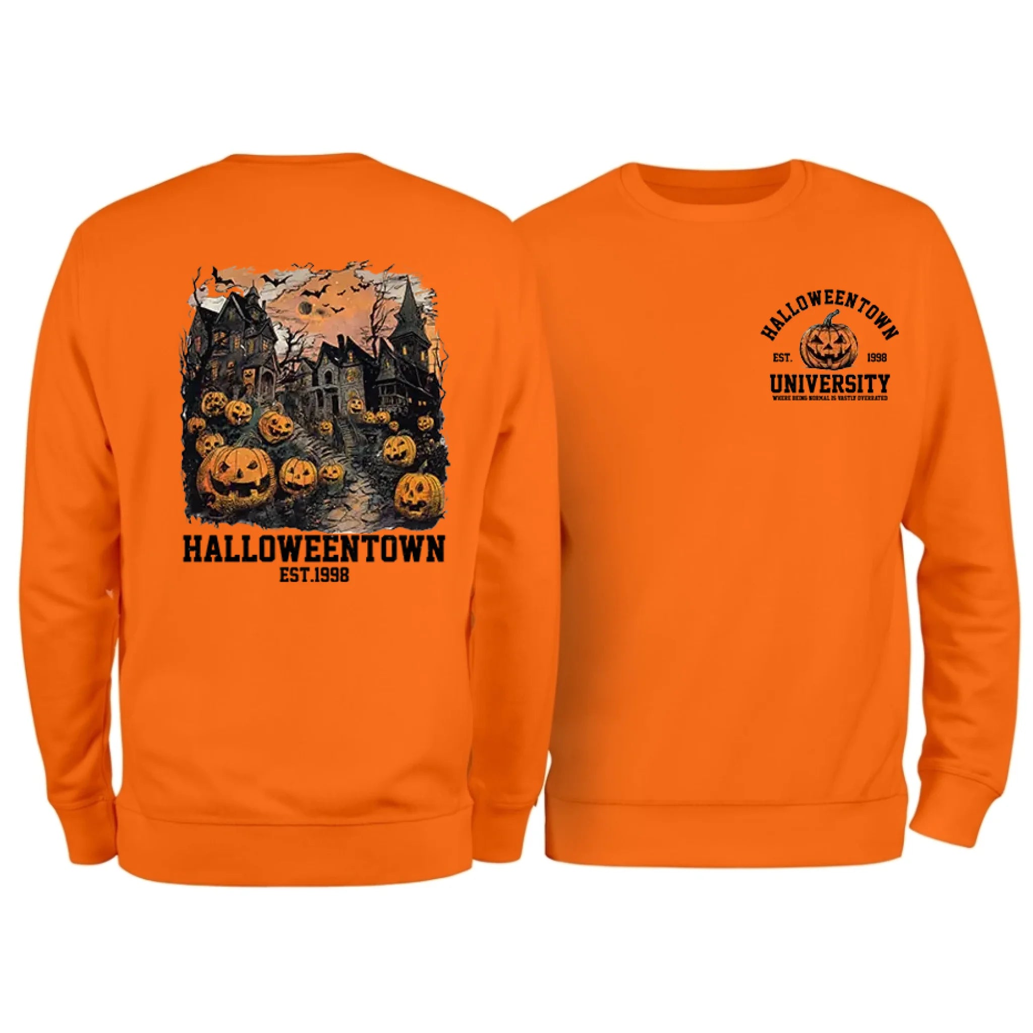 Halloweentown Est. 1998 Front and Back Crewneck Sweatshirt