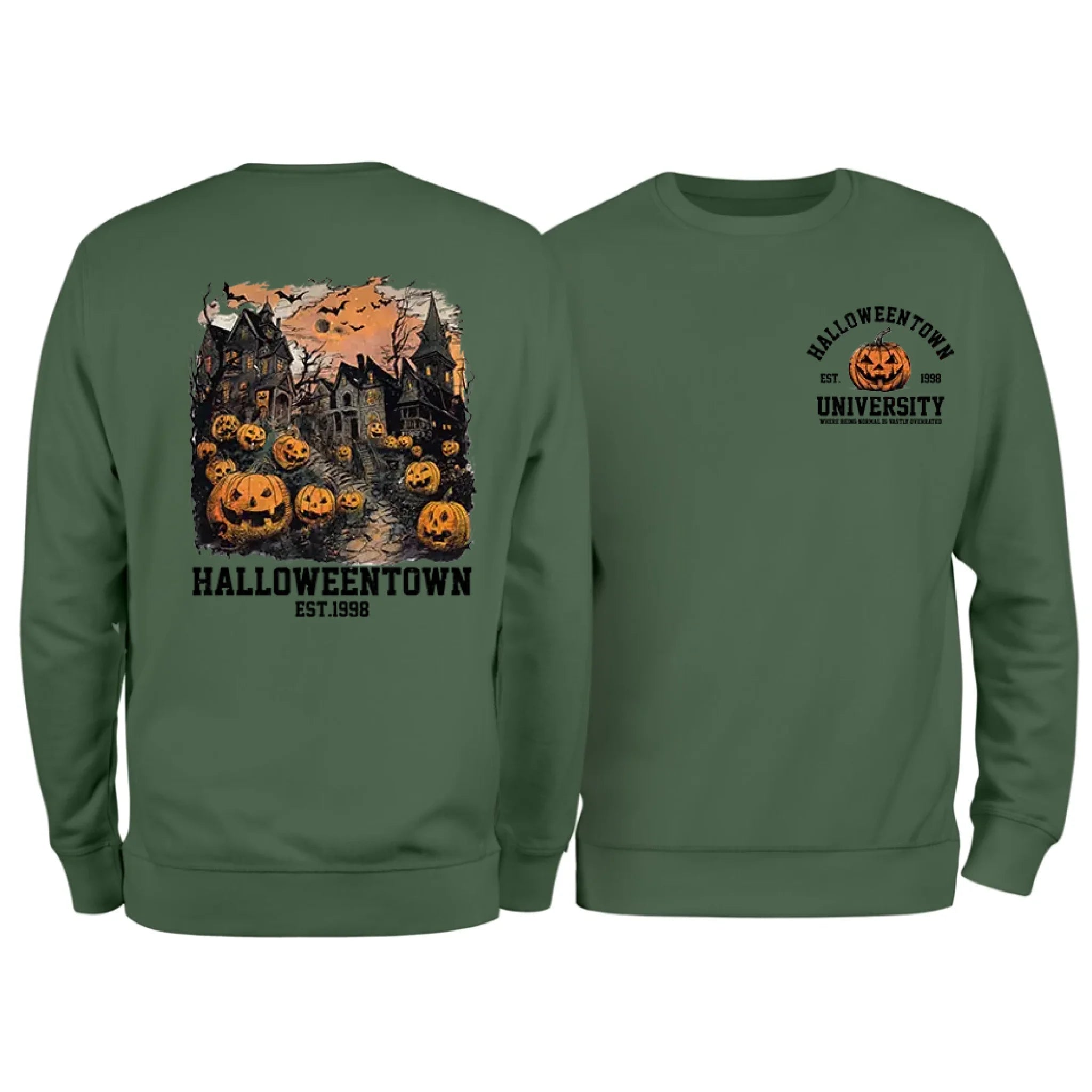 Halloweentown Est. 1998 Front and Back Crewneck Sweatshirt