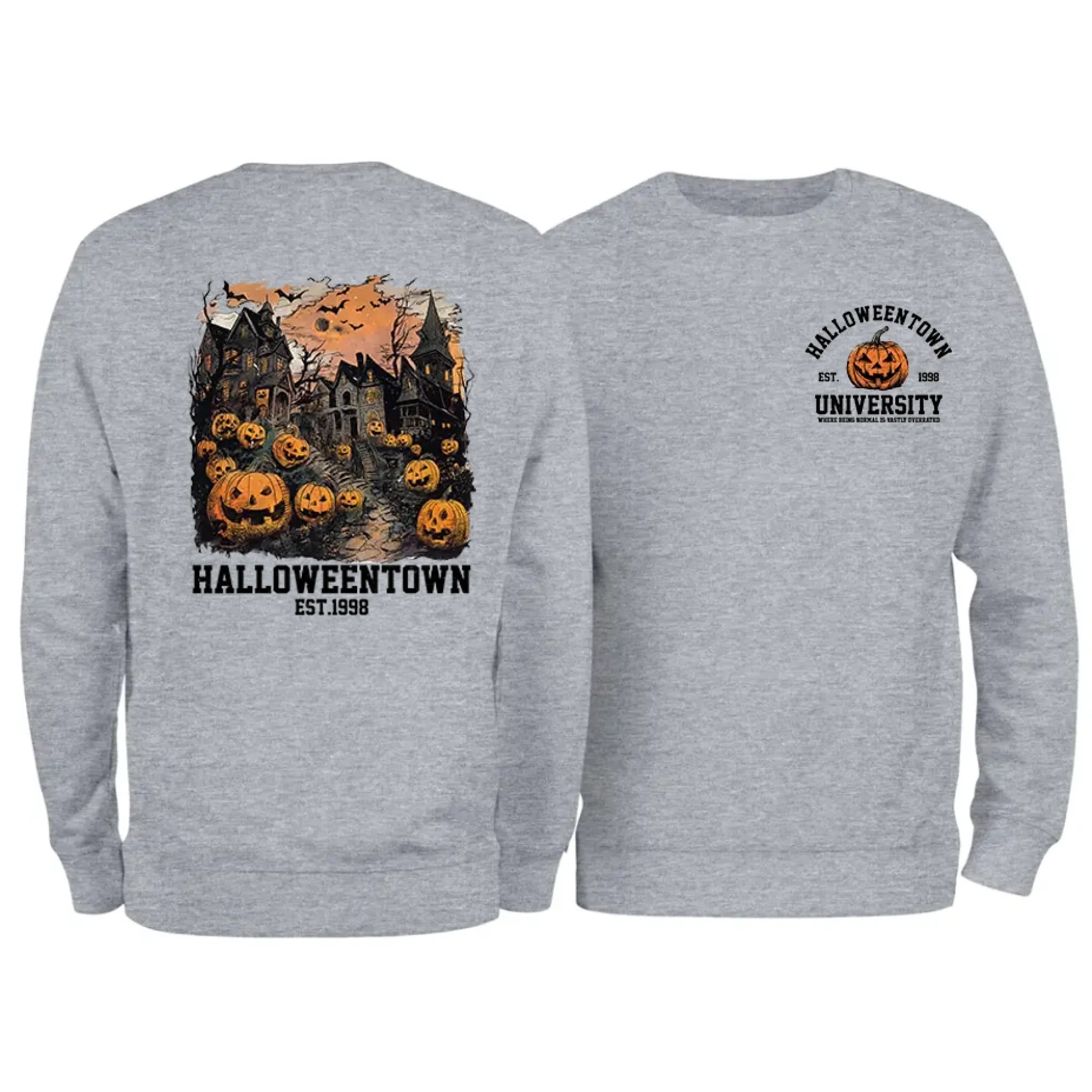 Halloweentown Est. 1998 Front and Back Crewneck Sweatshirt