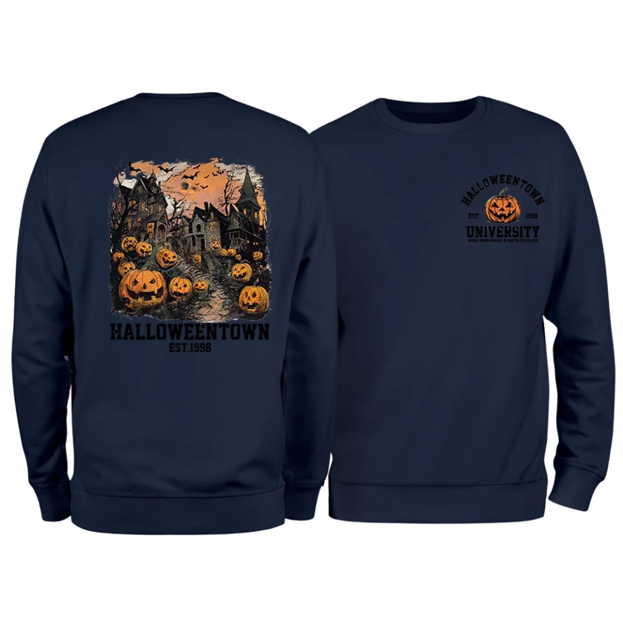 Halloweentown Est. 1998 Front and Back Crewneck Sweatshirt