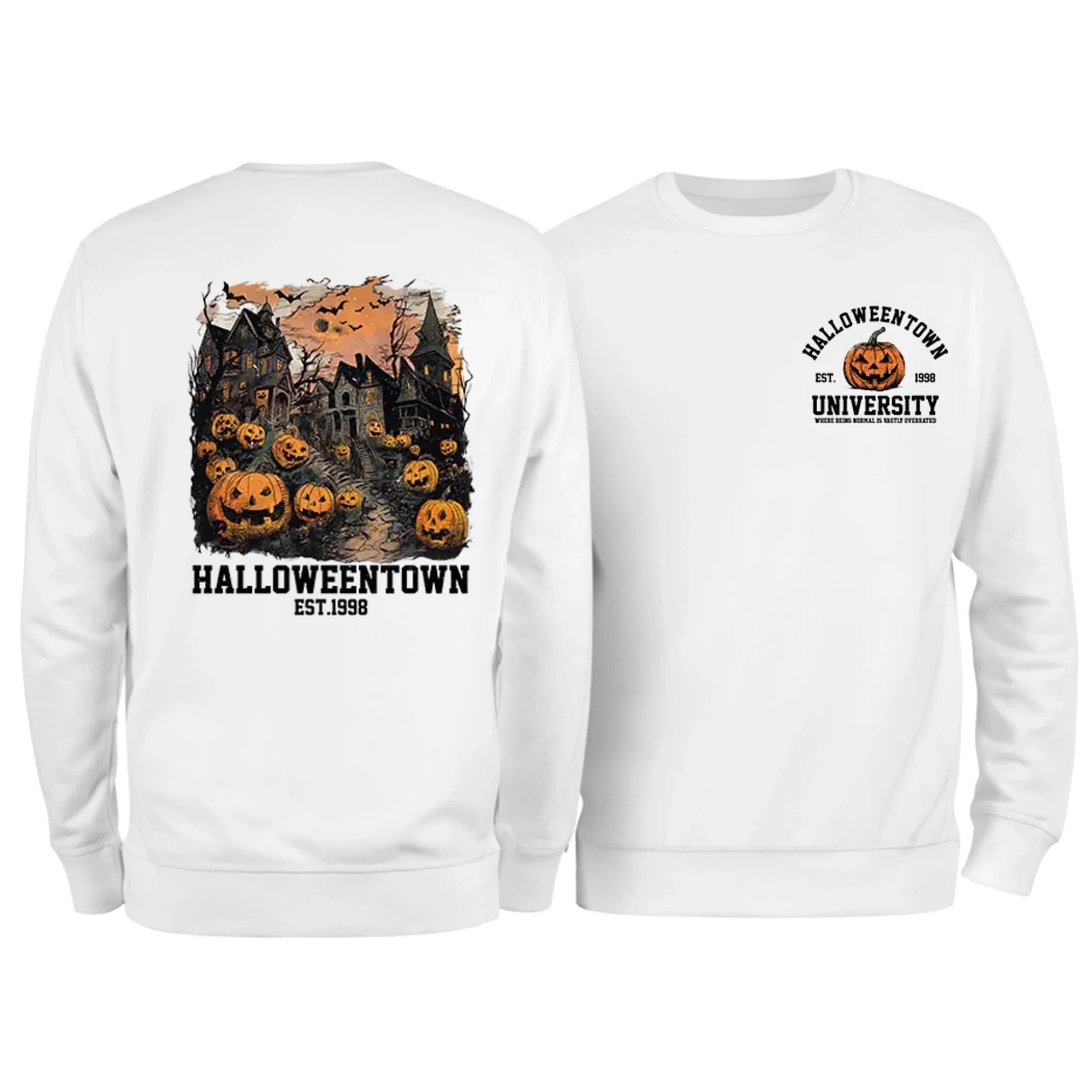 Halloweentown Est. 1998 Front and Back Crewneck Sweatshirt