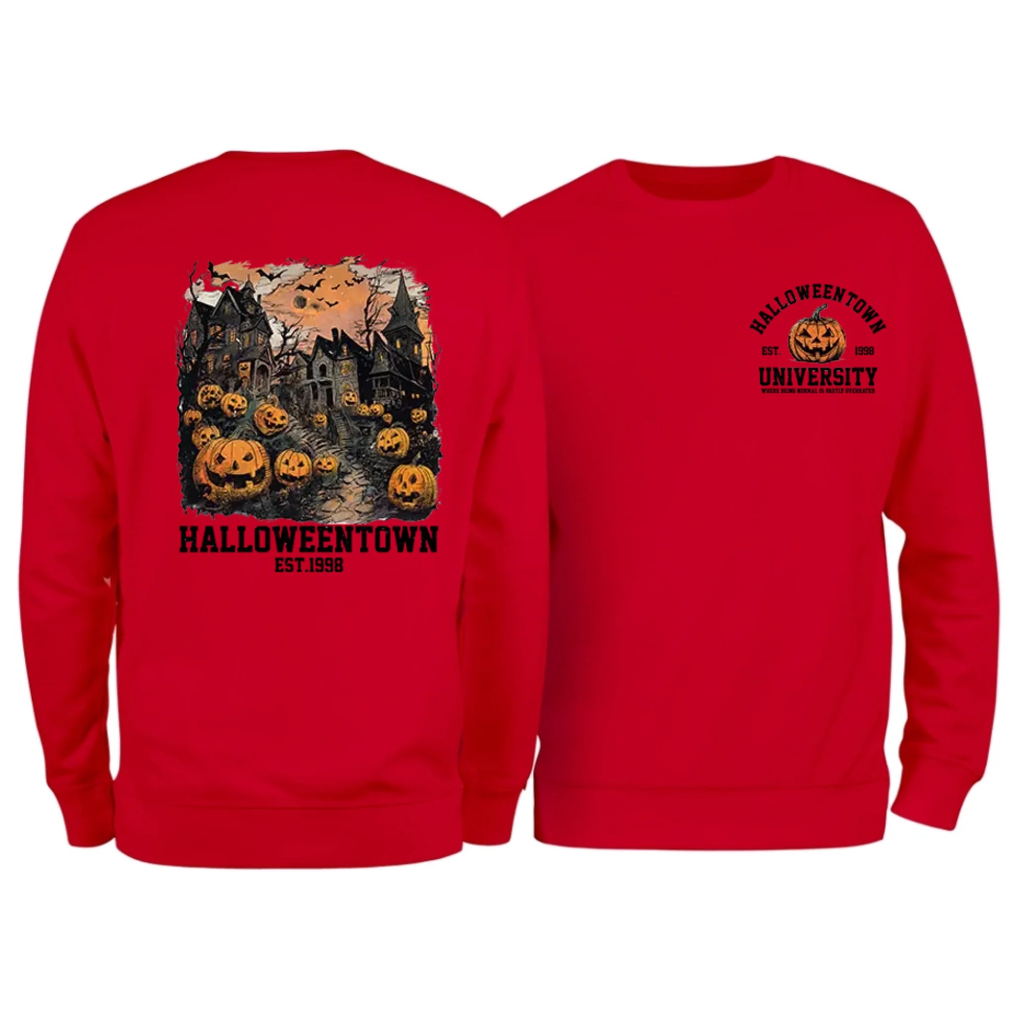 Halloweentown Est. 1998 Front and Back Crewneck Sweatshirt