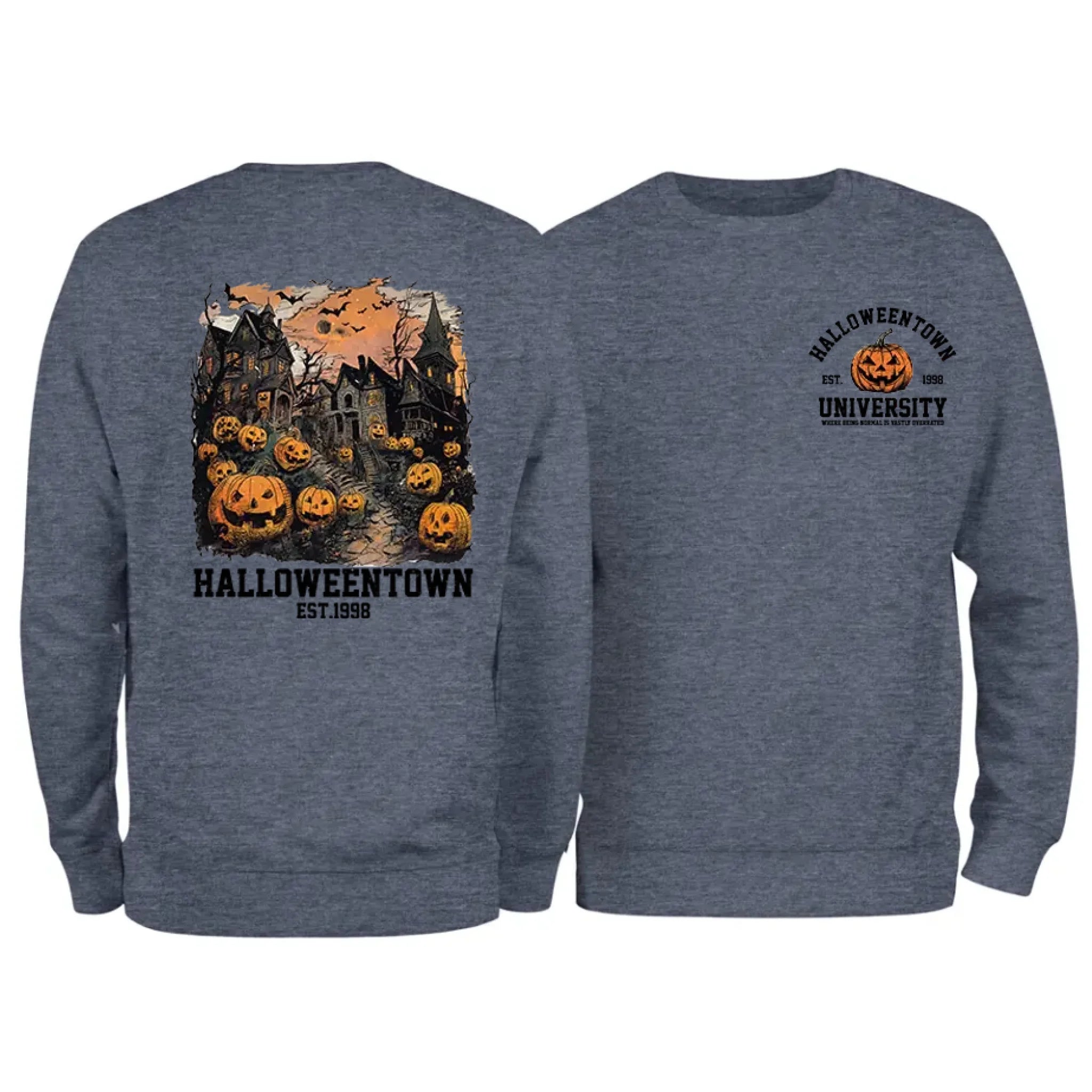 Halloweentown Est. 1998 Front and Back Crewneck Sweatshirt