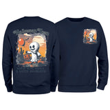 Halloweentown Ghost Front and Back Crewneck Sweatshirt