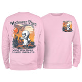 Halloweentown Ghost Front and Back Crewneck Sweatshirt