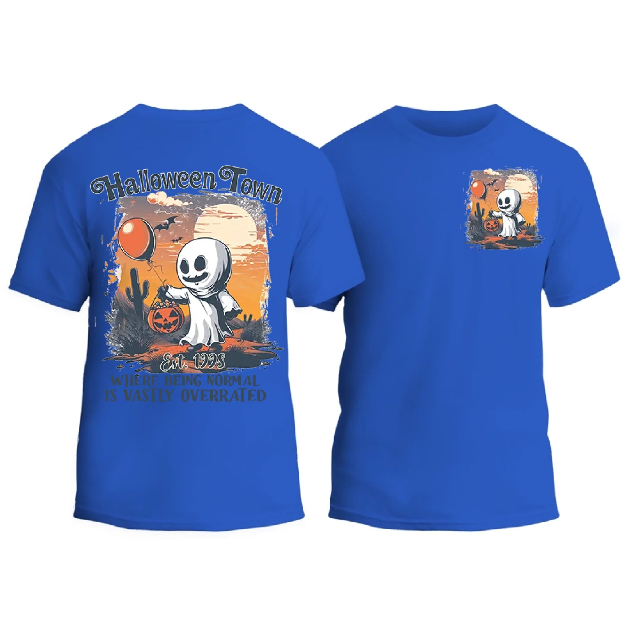 Halloweentown Ghost Front and Back Crewneck T-shirt