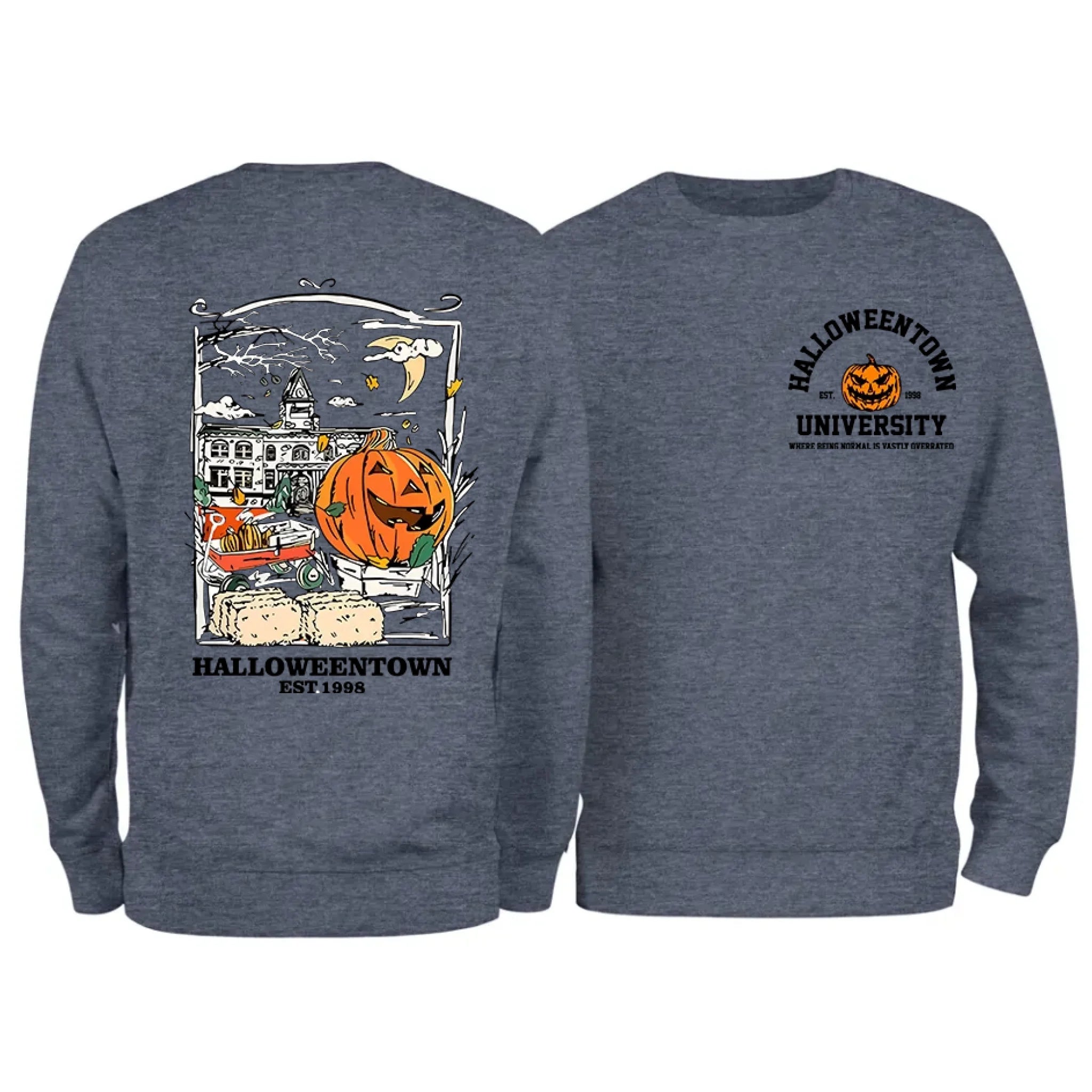 Halloweentown University Front and Back Crewneck Sweatshirt